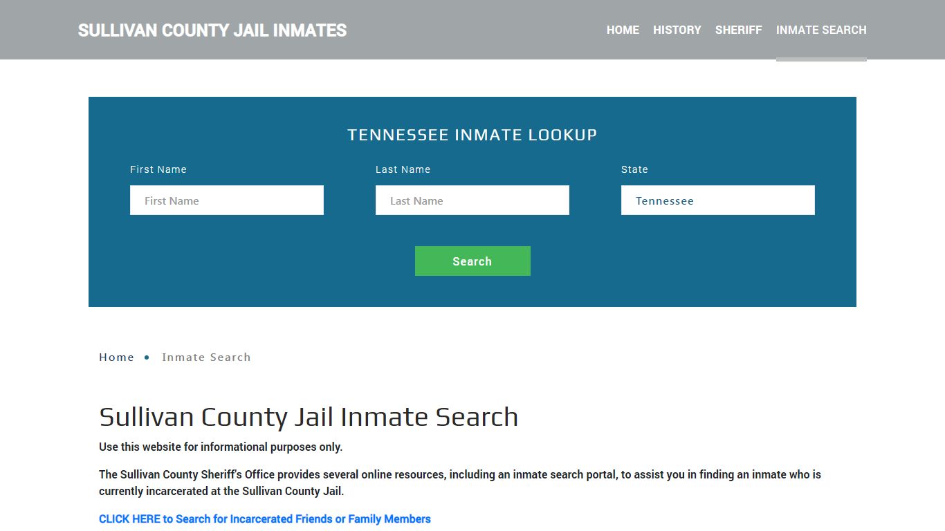 Sullivan County, TN Detainee Lookup